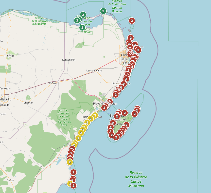 Preview of the live sargassum conditions map